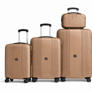 Valises rigides marron avec roulettes set 3tailles cabine moyenne grande